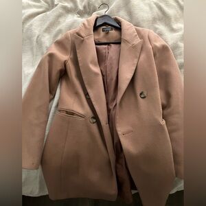 Topshop Camel Wool Blend Coat